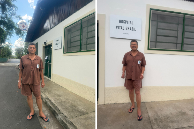 Família registrou José Cavalcanti durante a internação no HVB; soro "retirou as dores com a mão" e o fez se sentir mais disposto pouco tempo depois